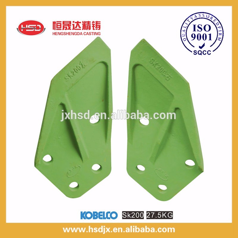 Durable 4 holes green color machinery engineering&construction parts bucket side cutter for SK120 excavator spare parts on sale