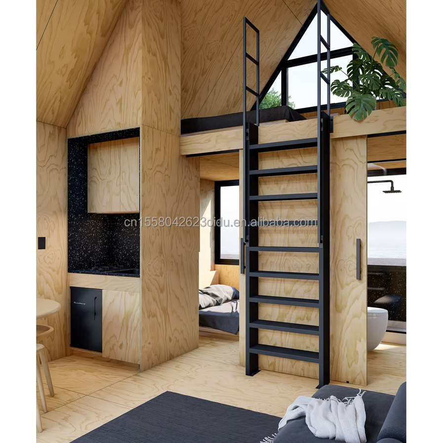 Hotel Triangular Container House with Prefabricated Steel Structure and Sandwich Panel Walls 50/75/100mm Wave Panels