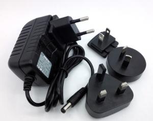 Quality 12V 2A exchangeable UK AUS USA EU AC plug 2M cable 18AWG cable LED light box wholesale