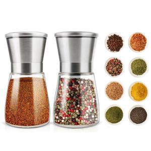 Quality Glass Salt and Pepper 132mm 235g 170ml ceramic spice mill wholesale