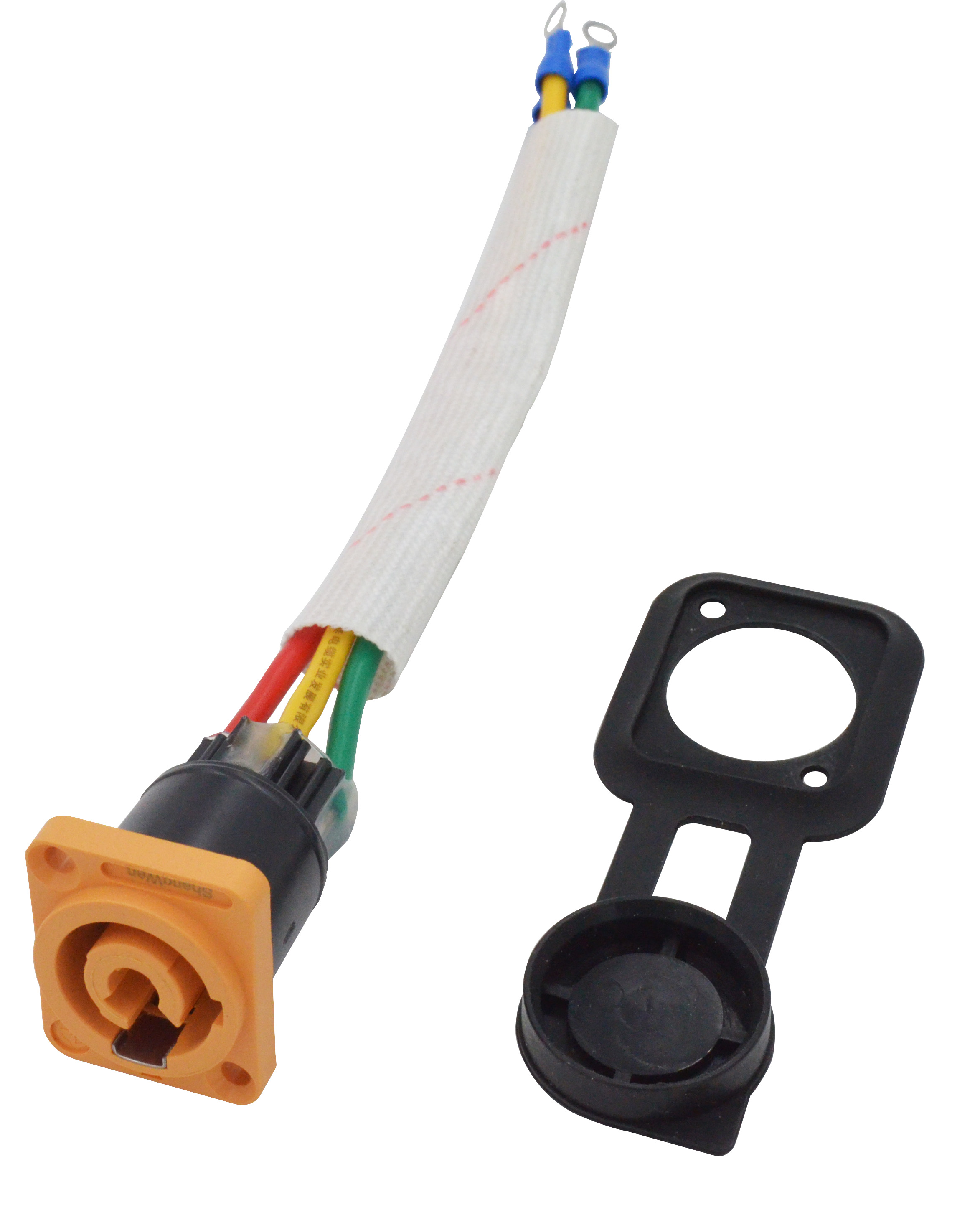 Outdoor Use Yellow 3-Pin Female Power Connector Secure Locking Mechanism Adequate Protection for LED Display Outdoor Connector