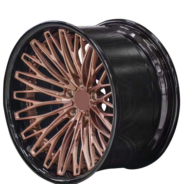Customized 2 piece super deep dish concave brushed bronze polished wheel rim for sale