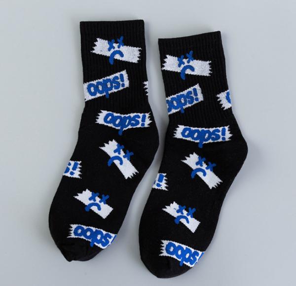 OEM Customized Logo Trendy Mens Socks With Jacquard / Printing / Embroidery