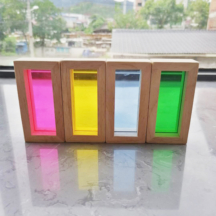 Kids 8.66in Wooden Rainbow Stacker Pastel Rainbow Stacking Toy
