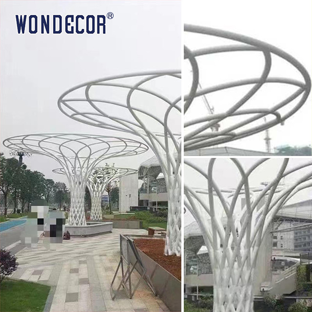 Large Stainless Steel White Wire Metal Tree Sculpture