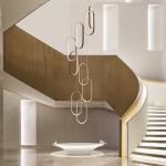 Oval Pendant Light Modern Minimalist Duplex Hall Nordic Living Room Lamp Villa