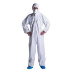 Blue Medical Protective Clothing / Plastic Isolation Gowns Disposable Cpe Suit