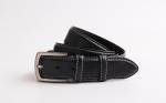 Pin Buckle Black Mens Leather Dress Belt For Jeans