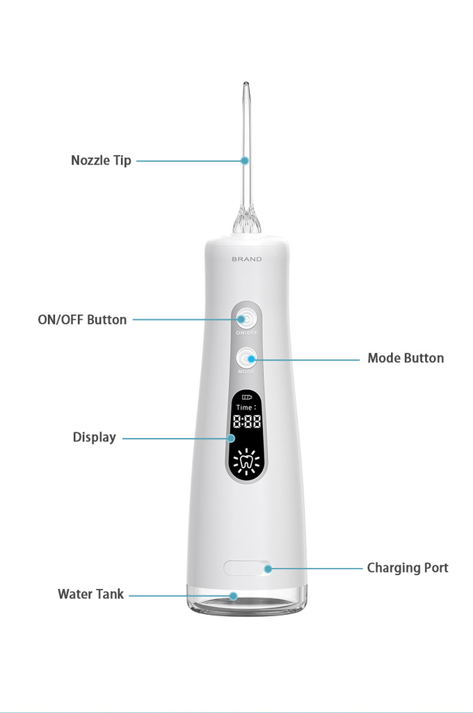 Oral Irrigator Dental Care 350ml Tank Rechargeable USB LED Display Electric Portable Water Flosser