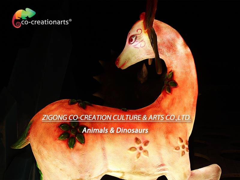 Lighting Customizable Fiberglass Deer For Theme Park