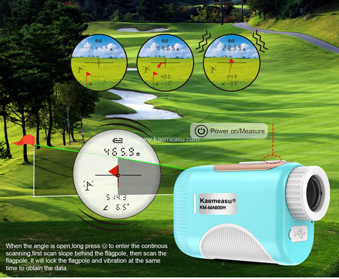 kaemeasu Mini Laser Rangefinder Rechargeable Golf Range Finder With Magnetic Adsorption MA600