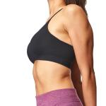 Fashionable Soft Wear Black Seamless Padded Yoga Bra Sexy Strap Sports Bra For
