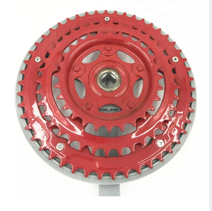 Red Color Bicycle Chainwheel Crank 3 Speed Crankset 28 38 48 T 165 MM