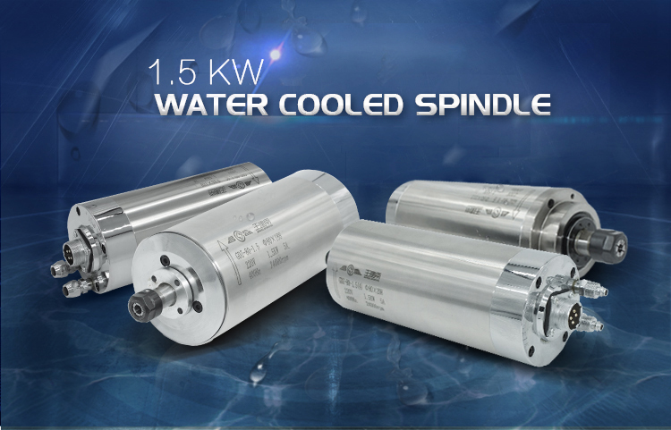 400HZ Frequency 1.5kw Water Cooled Spindle Motor for CNC Milling Machine 65mm Diameter