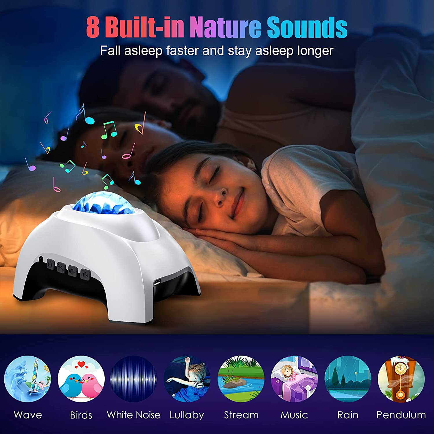 Amazon Best Selling Bedroom Aurora Galaxy Star Projector Night Light With Speaker and White Noise