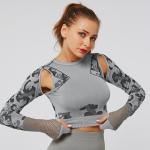 2019 Woman Fitness Leopard Grain Mesh Yoga Leggings Seanmless Or Top