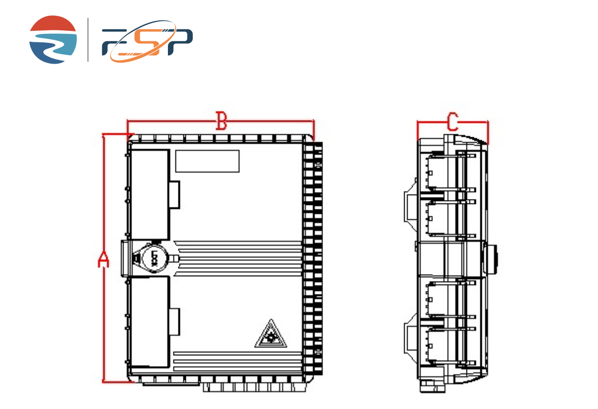 16 Ports SC Connector Fiber Optic Termination Box for FTTH Outdoor Network Distribution