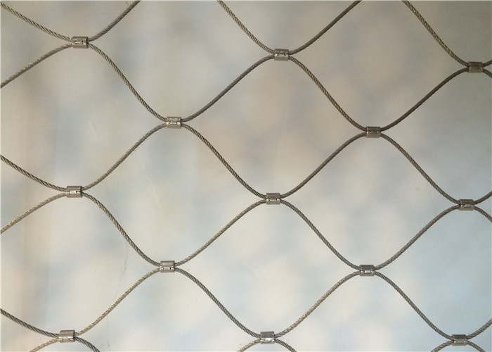 150mm Hole 7x7 Green Wall Steel Wire Rope Mesh