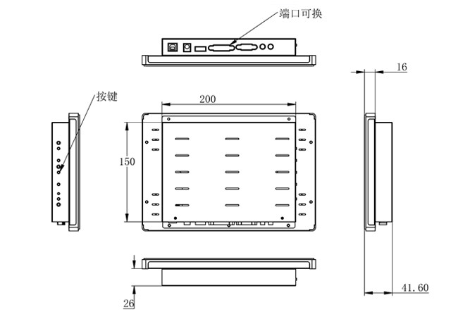 10.1-Inch Embedded Touch Screen Kiosks for Medical Terminals Industrial Equipment Payment Machines