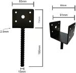 Steel U Shape Fence Post Holder Ground Spike Post Anchor Metal Powder Coated 4