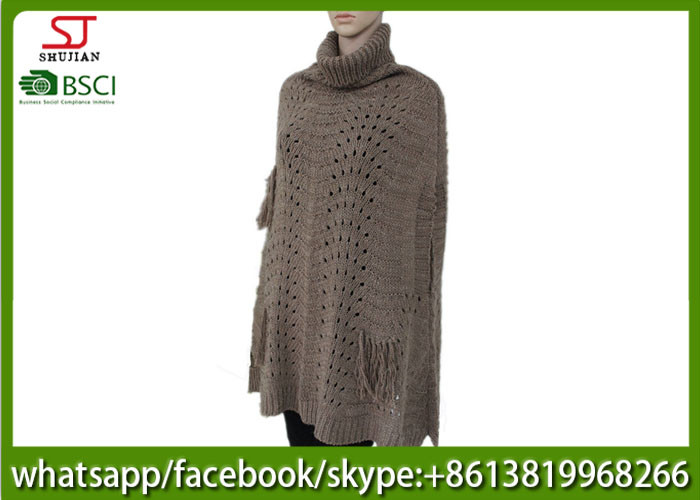 410g 110*110cm 100%Acrylic Knitting Mixed Yarn waistcoat poncho factory keep warm fashion match clothes