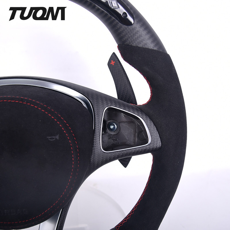 W205 CLA Alcantara Real Carbon Fiber Mercedes Benz Steering Wheel With LED