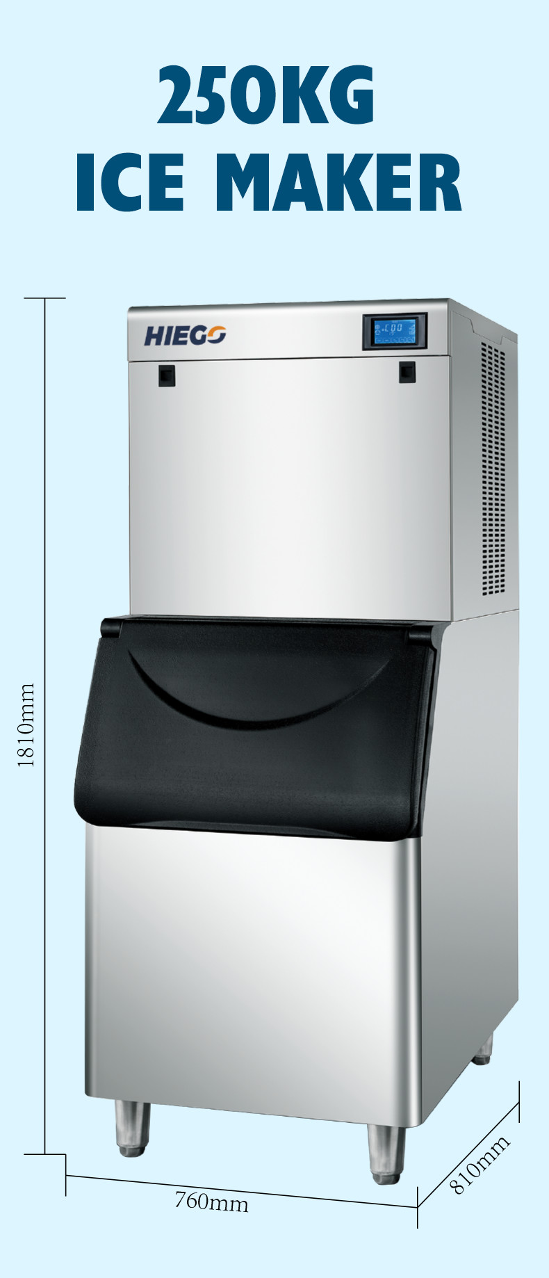 Full Automatic Ice Machine Air Cooling 250KG/24H Cube Ice Maker Machine