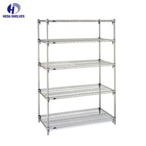 Quality 4 Shelf Metal Shelving Unit Wire Rack Display Shelving Standing wholesale
