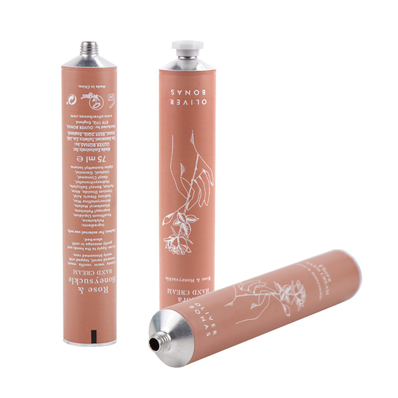 0.27oz-13oz Aluminium Tubes Cosmetics Packaging Cinnamon Pink Metal Hand Cream Tubes