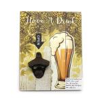 Blue Bar Bottle Opener Wall Mounted Wood / Metal Material ISO Approved