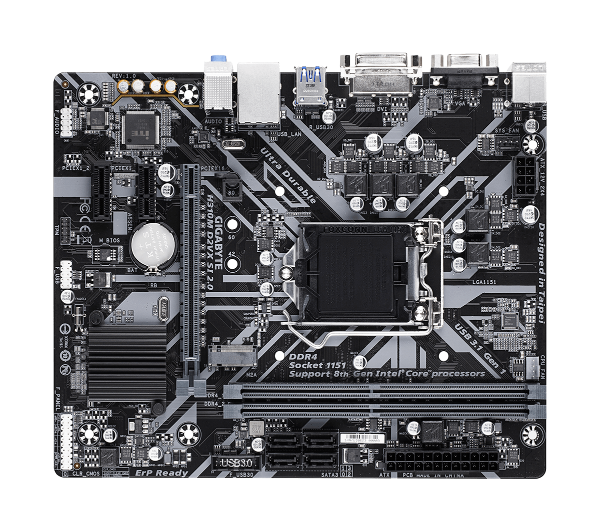 Customized GA- H310M D2VX 2.0 motherboard support Intel H310 2* DDR4 LGA1151 motherboard