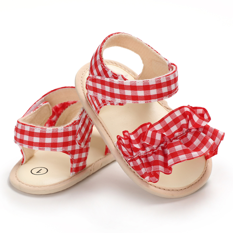 New style Cotton fabric Flower girl 0-2 years prewalker baby girl sandals