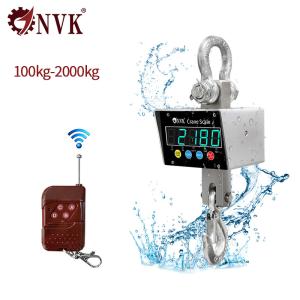 Quality NVK Small 100kg-2T Industrial 304 Stainless Steel material Waterproof hanging crane scale with wireless device wholesale