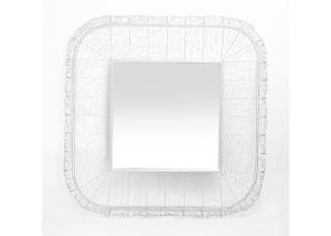Quality Wall Mirror Silver Square Carved Metal Frame Square Mirrored Wall Decoration wholesale