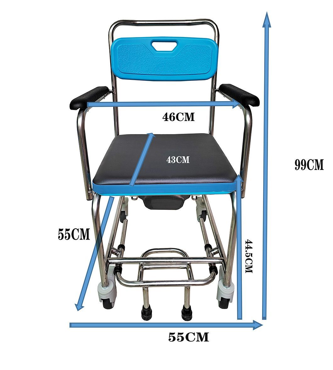 Stable Economical Portable Commode Chair Bedside Aluminum Medical Commode Chair