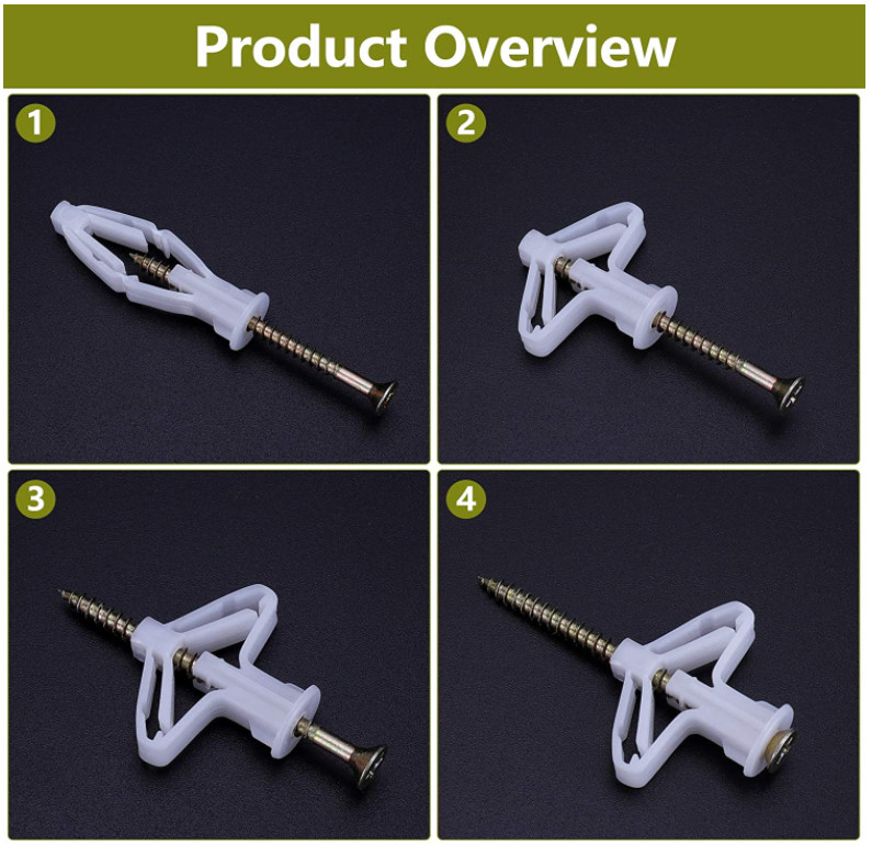 Aircarft Wall Plug Screw M13*35mm Grey PP/PE 100pcs/bag Use For Wall