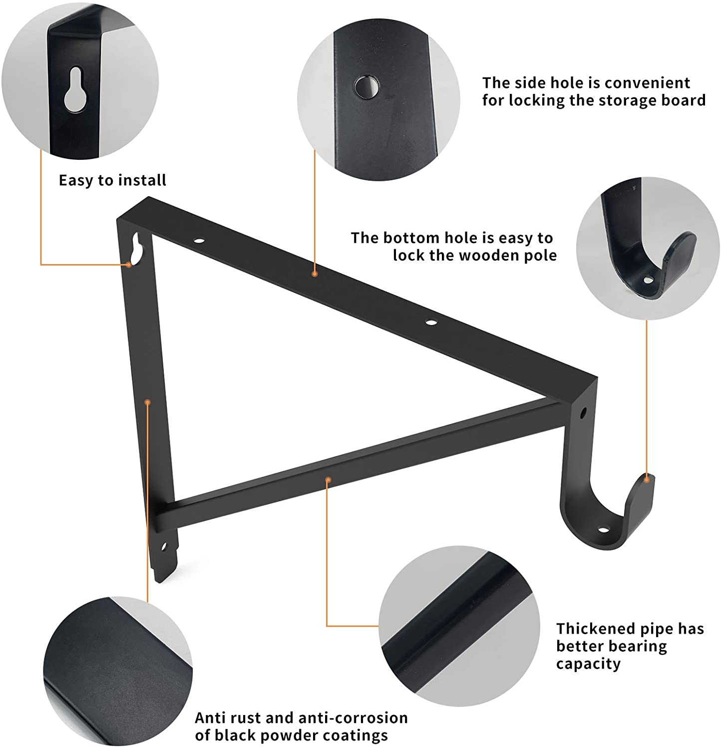 Triangle Bracket Sturdy Support for Your Adjustable Closet Shelves and Rod Bracket