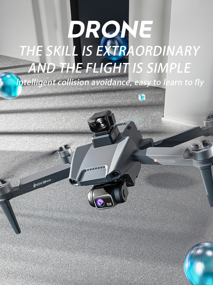 Ck19 Gps Rc Drone With Camera 360 Degree Obstacle Avoidance Drone Foldable Kids Beginner Flying Toy Mini Drone