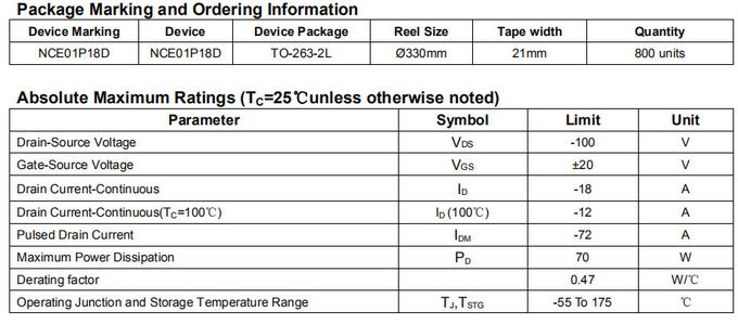 01P18 TO-263 Mosfet Power Transistor