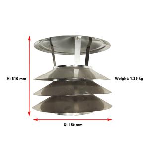 Quality 1.2mm Metal Fireplace Multi Flue Chimney Cap Ceramic Fibers Insulation wholesale