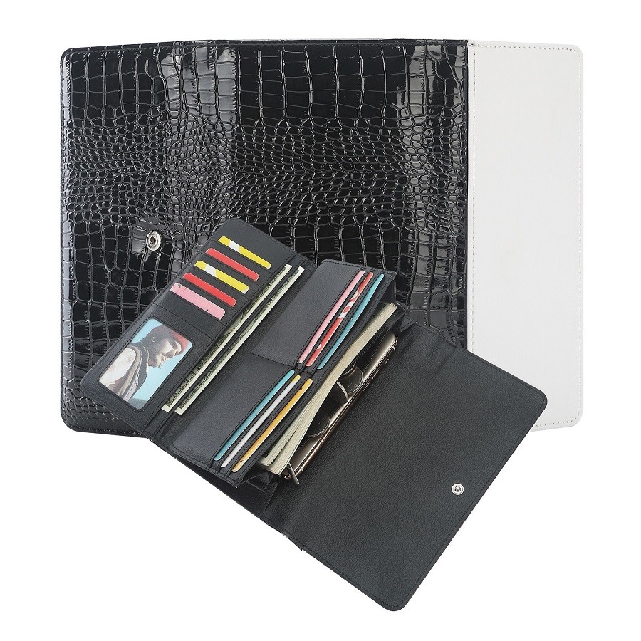 DIY Custom Blank Printable Three Fold Sublimation Crocodile-Print Wallet For Man And Women