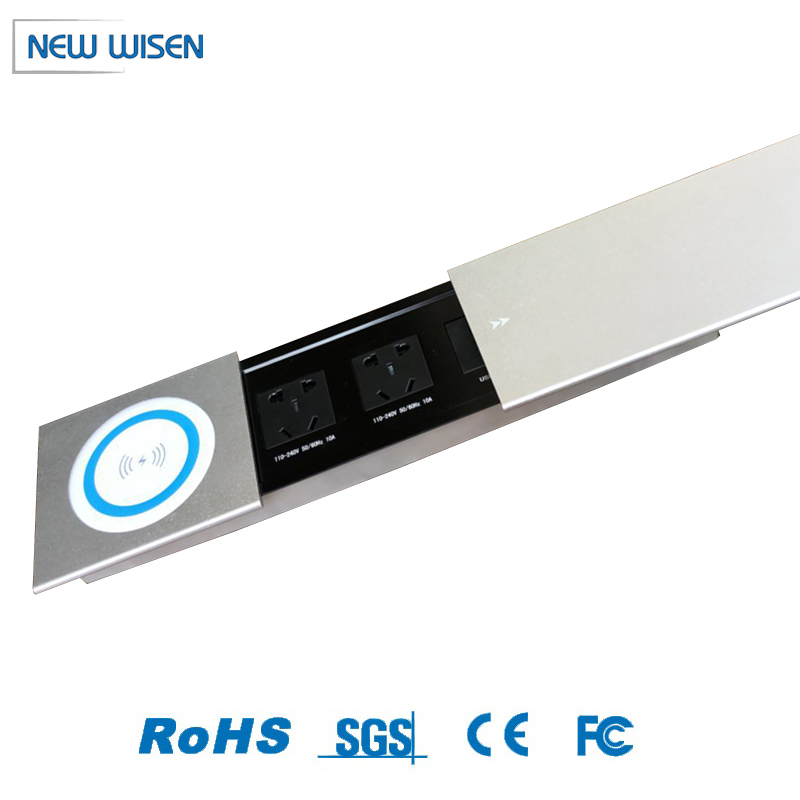10A Desktop Power Sliding Socket Multimedia Electrical Outlet Box