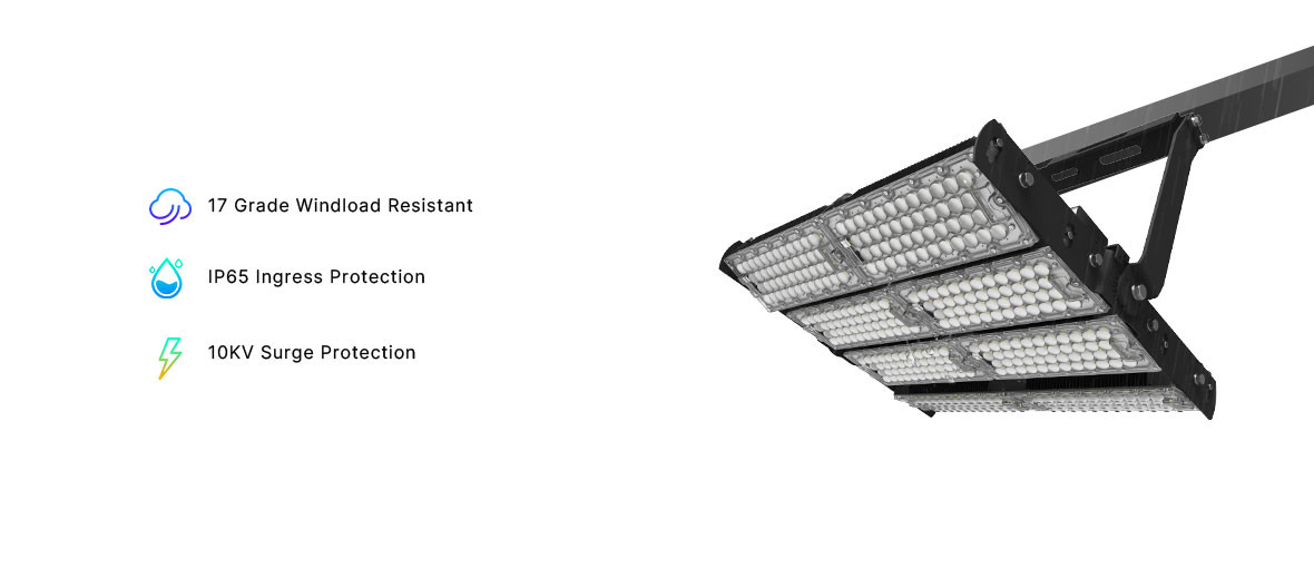 1440W LED High Mast Light Multifunctional Pickleball Court Lighting Sports