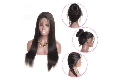 Virgin Brazilian Human Hair Full Lace Wigs Straight Natural Human Hair Wig