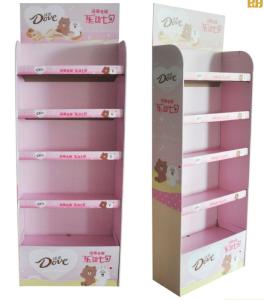 Quality 140g Flute Free Standing Cardboard POS Displays Oil Lamination wholesale