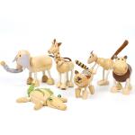Wooden Simulation Small Animal Blocks Forest Farm Animal Dolls Early Childhood