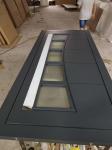 Gray Glass HDF Melamine Wooden Door Solid Wood RoHS Approved