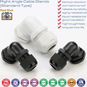 Quality 90 Degree Right Angle NPT Cable Glands, 90° Elbow Plastic Cable Glands IP68 Waterproof Cord Gland Connectors wholesale