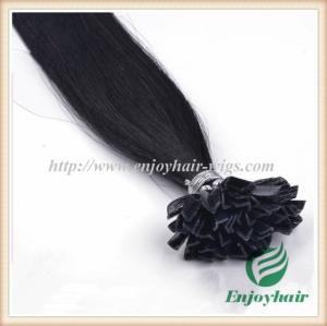Quality Nail V-Tip Hair 10&quot;-28&quot; 100s/pack 1b# color Straight Human Hair Brazilian hair extension wholesale