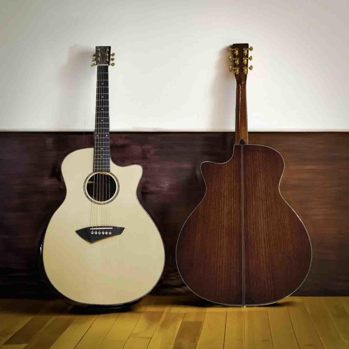Custom GA Body SOLID WOOD Acoustic Guitar: SoliWood Masterpiece with Vintage Style